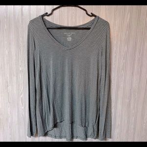 AEO Soft and Sexy Slub Green and white  Shirt